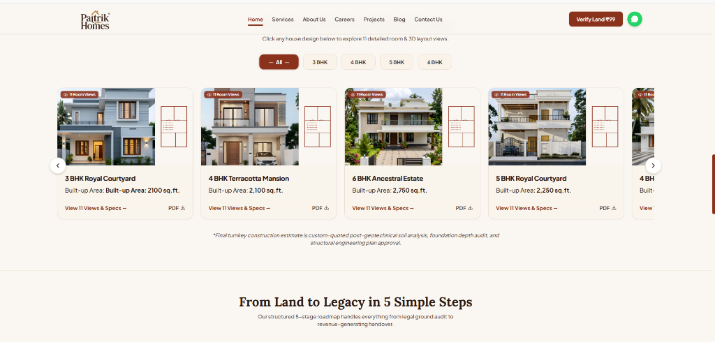 Paitrik Homes Real Estate Website