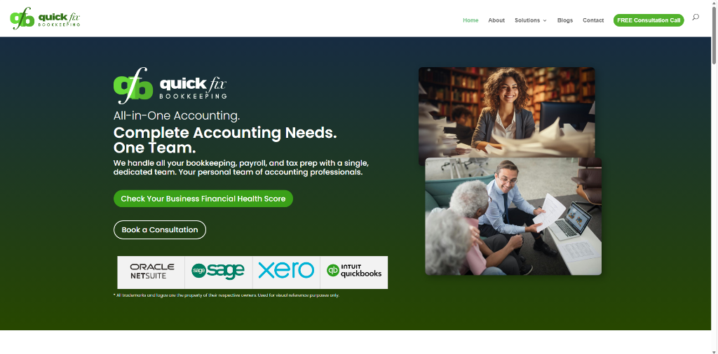 QuickFix Bookkeeping Corporate Website